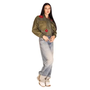 BOMBER CROPPED RICAMO